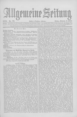Allgemeine Zeitung Mittwoch 28. Januar 1885