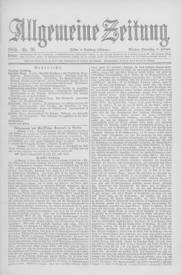 Allgemeine Zeitung Donnerstag 5. Februar 1885