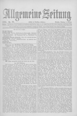 Allgemeine Zeitung Sonntag 8. Februar 1885