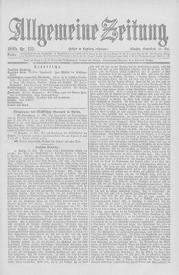 Allgemeine Zeitung Samstag 16. Mai 1885