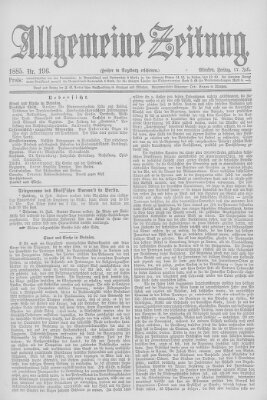Allgemeine Zeitung Freitag 17. Juli 1885