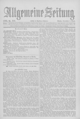 Allgemeine Zeitung Samstag 8. August 1885