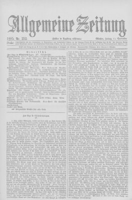 Allgemeine Zeitung Freitag 11. September 1885