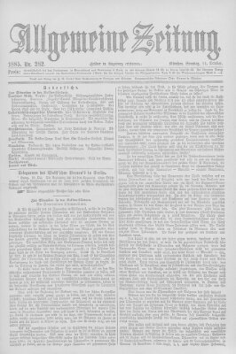 Allgemeine Zeitung Sonntag 11. Oktober 1885