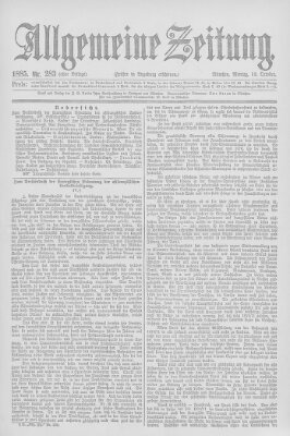 Allgemeine Zeitung Montag 12. Oktober 1885
