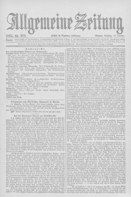 Allgemeine Zeitung Dienstag 13. Oktober 1885