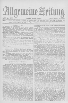 Allgemeine Zeitung Sonntag 18. Oktober 1885