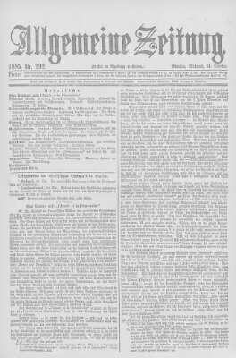 Allgemeine Zeitung Mittwoch 21. Oktober 1885