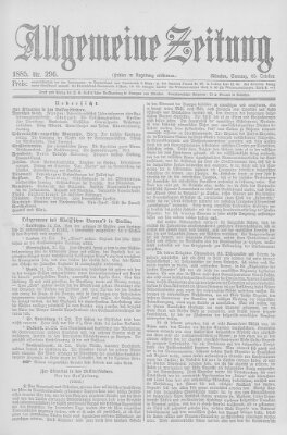 Allgemeine Zeitung Sonntag 25. Oktober 1885