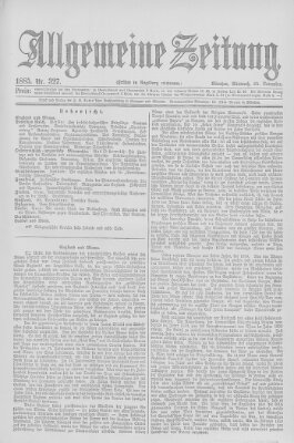 Allgemeine Zeitung Mittwoch 25. November 1885