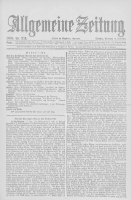 Allgemeine Zeitung Mittwoch 2. Dezember 1885