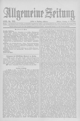 Allgemeine Zeitung Sonntag 13. Dezember 1885
