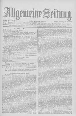 Allgemeine Zeitung Dienstag 29. Dezember 1885