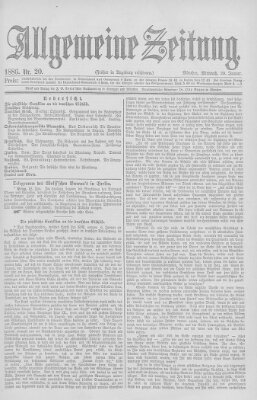 Allgemeine Zeitung Mittwoch 20. Januar 1886