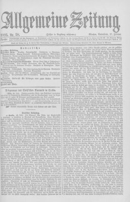 Allgemeine Zeitung Samstag 27. Februar 1886
