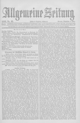 Allgemeine Zeitung Samstag 6. März 1886