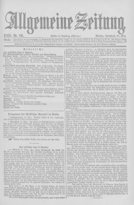 Allgemeine Zeitung Samstag 27. März 1886