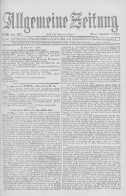 Allgemeine Zeitung Samstag 17. April 1886