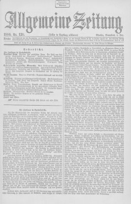 Allgemeine Zeitung Samstag 1. Mai 1886