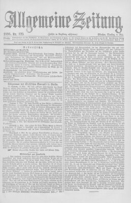 Allgemeine Zeitung Dienstag 4. Mai 1886
