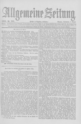Allgemeine Zeitung Samstag 7. August 1886