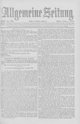 Allgemeine Zeitung Dienstag 10. August 1886