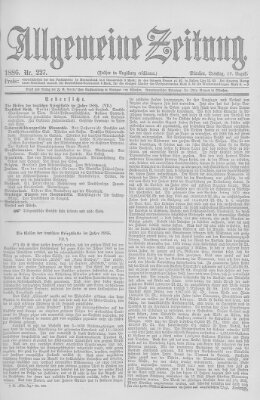 Allgemeine Zeitung Dienstag 17. August 1886