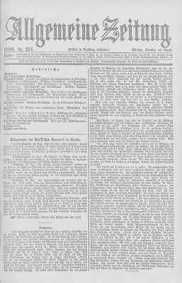 Allgemeine Zeitung Dienstag 24. August 1886