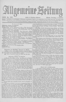 Allgemeine Zeitung Donnerstag 2. September 1886