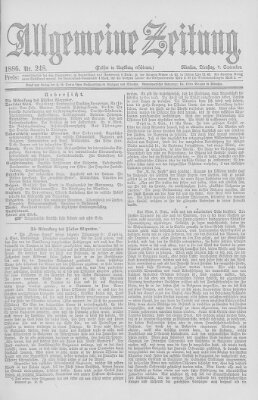 Allgemeine Zeitung Dienstag 7. September 1886