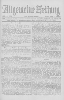 Allgemeine Zeitung Freitag 17. September 1886
