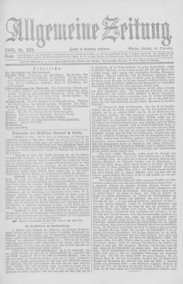 Allgemeine Zeitung Dienstag 28. September 1886