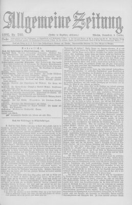 Allgemeine Zeitung Samstag 9. Oktober 1886