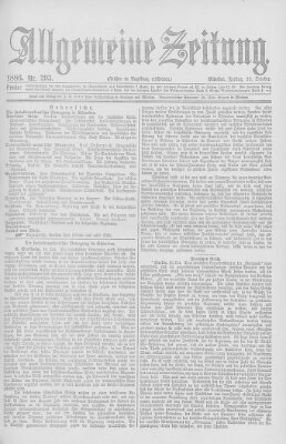 Allgemeine Zeitung Freitag 22. Oktober 1886