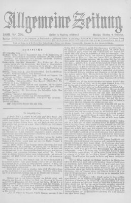 Allgemeine Zeitung Dienstag 2. November 1886
