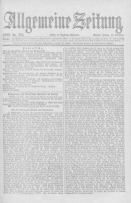 Allgemeine Zeitung Freitag 12. November 1886