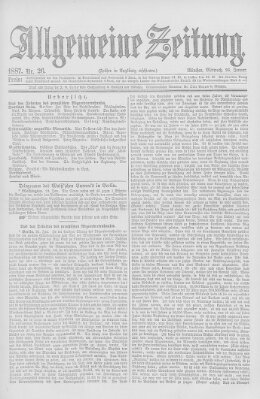 Allgemeine Zeitung Mittwoch 26. Januar 1887