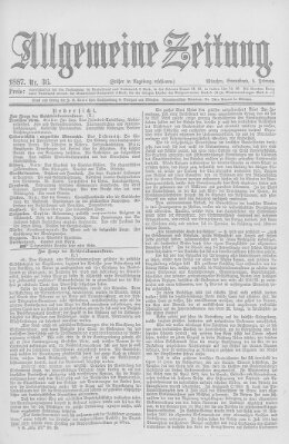 Allgemeine Zeitung Samstag 5. Februar 1887
