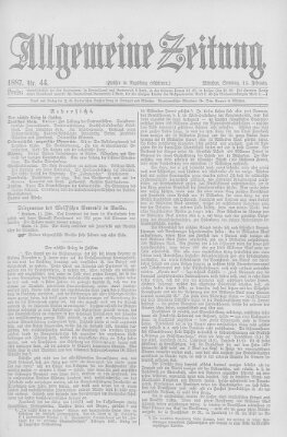 Allgemeine Zeitung Sonntag 13. Februar 1887