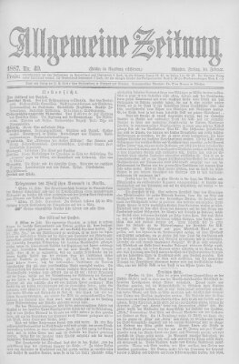 Allgemeine Zeitung Freitag 18. Februar 1887