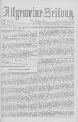 Allgemeine Zeitung Samstag 16. April 1887