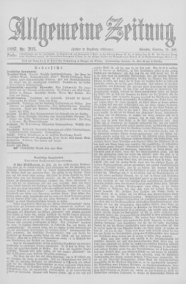 Allgemeine Zeitung Sonntag 24. Juli 1887