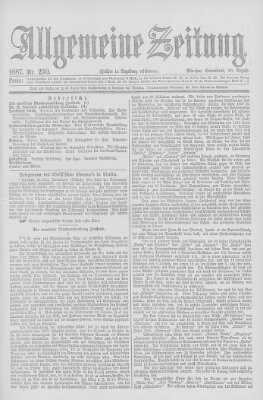 Allgemeine Zeitung Samstag 20. August 1887