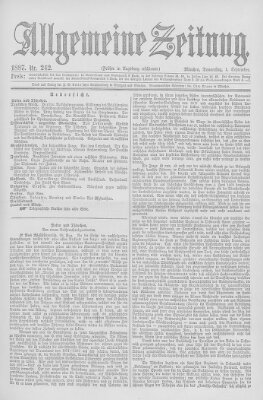 Allgemeine Zeitung Donnerstag 1. September 1887