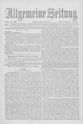 Allgemeine Zeitung Mittwoch 7. September 1887