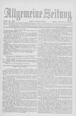 Allgemeine Zeitung Samstag 10. September 1887