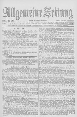 Allgemeine Zeitung Mittwoch 12. Oktober 1887