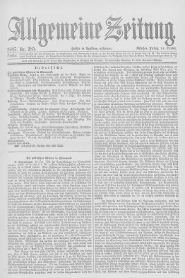 Allgemeine Zeitung Freitag 14. Oktober 1887