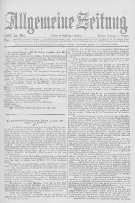 Allgemeine Zeitung Sonntag 23. Oktober 1887