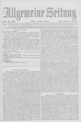 Allgemeine Zeitung Sonntag 6. November 1887